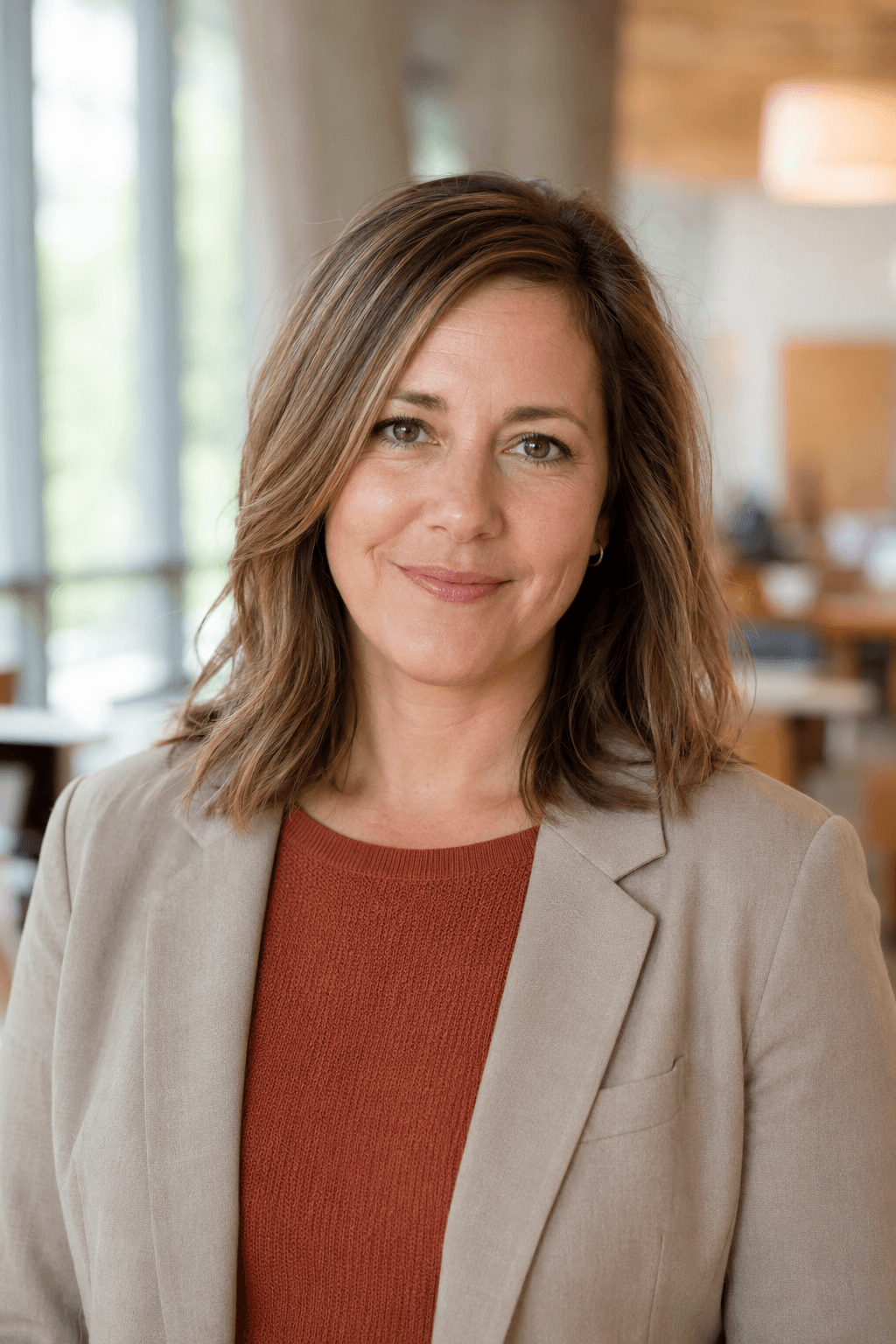 An experienced educator with a warm, confident expression